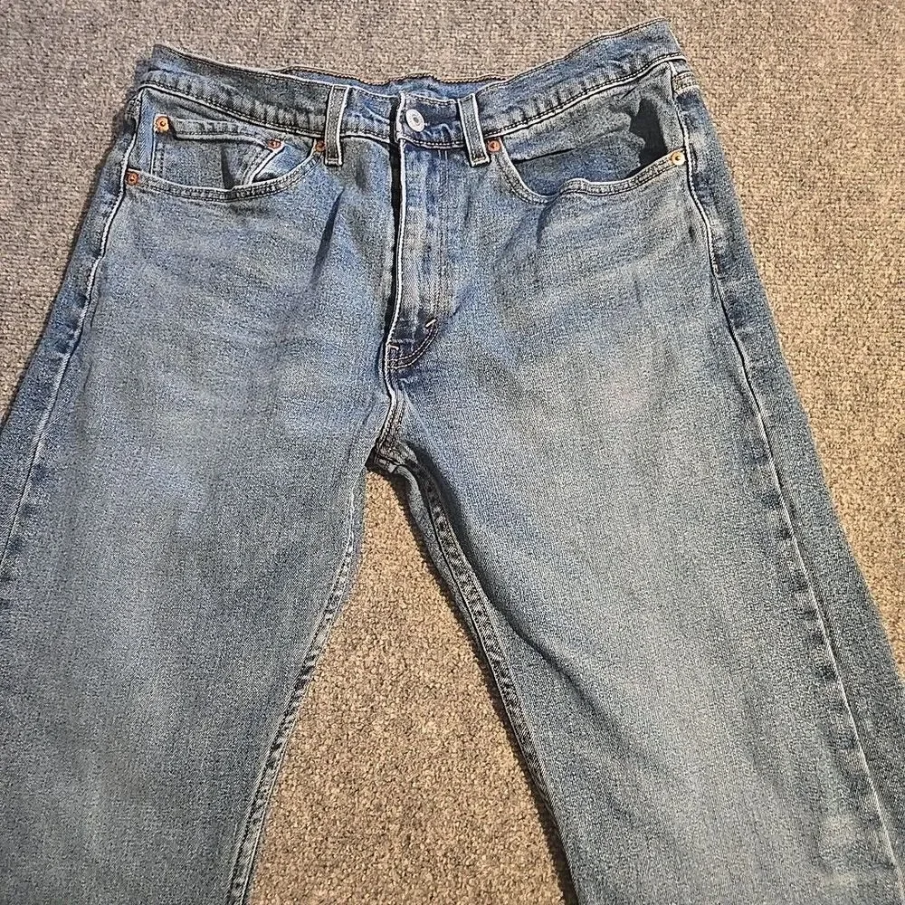 Levis Jeans Mens 34x29 (Fits 32x28) Blue 505 Straight Fit Medium Wash Cotton